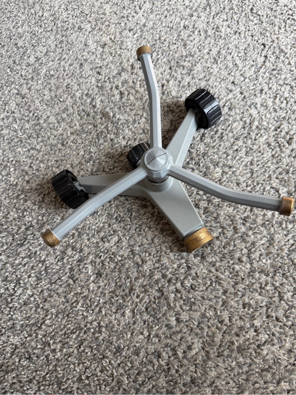 Gray and Gold Oscillating Lawn Sprinkler with Wheels - Picture 2 of 12